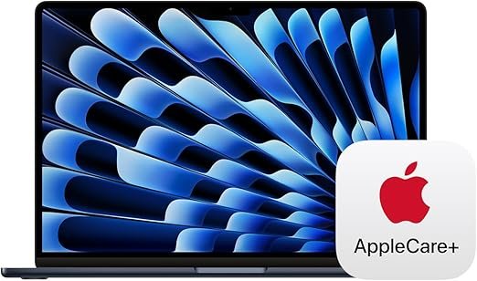 Apple 2024 MacBook Air 13-inch Laptop with M3 chip: Built for Apple Intelligence, 13.6-inch Liquid Retina Display, 16GB Unified Memory, 256GB SSD Storage; Midnight with AppleCare+ (3 Years)