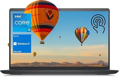 Dell Inspiron 3000 Series 3520 Laptop, 15.6" FHD Touchscreen, Intel Core i5-1155G7, 8GB DDR4 RAM, 512GB PCIe SSD, Webcam, SD Card Reader, Wi-Fi, Windows 11 Home, Black